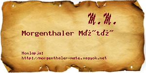 Morgenthaler Máté névjegykártya