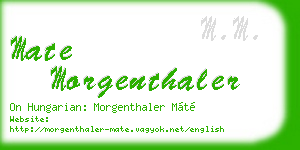 mate morgenthaler business card